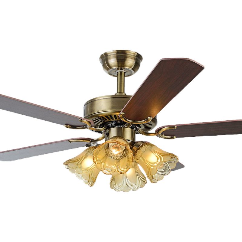 吊扇灯餐厅风扇灯欧式复古带电扇的灯具如华福禄家用客厅卧室风扇吊灯