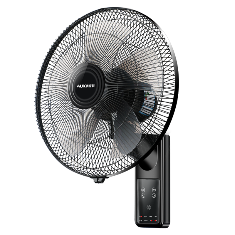 钻石牌电风扇壁挂式风扇小型家用厨房卧室免打孔空气循环扇 白咖色机械款[三档调节+免打孔]