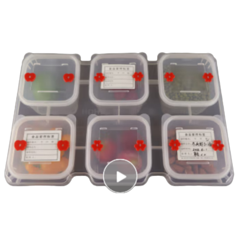 橙亿鸿 六连格留样盒250毫升红边/个