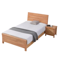 鑫木樽床1.2*2*1米+5cm床垫+床头柜1组