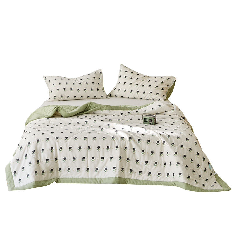 婵思 双层纱净棉棉花夏被