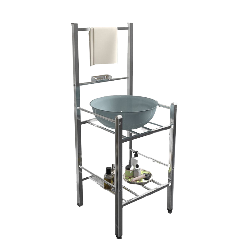 班龙脸盆架110cm银色个