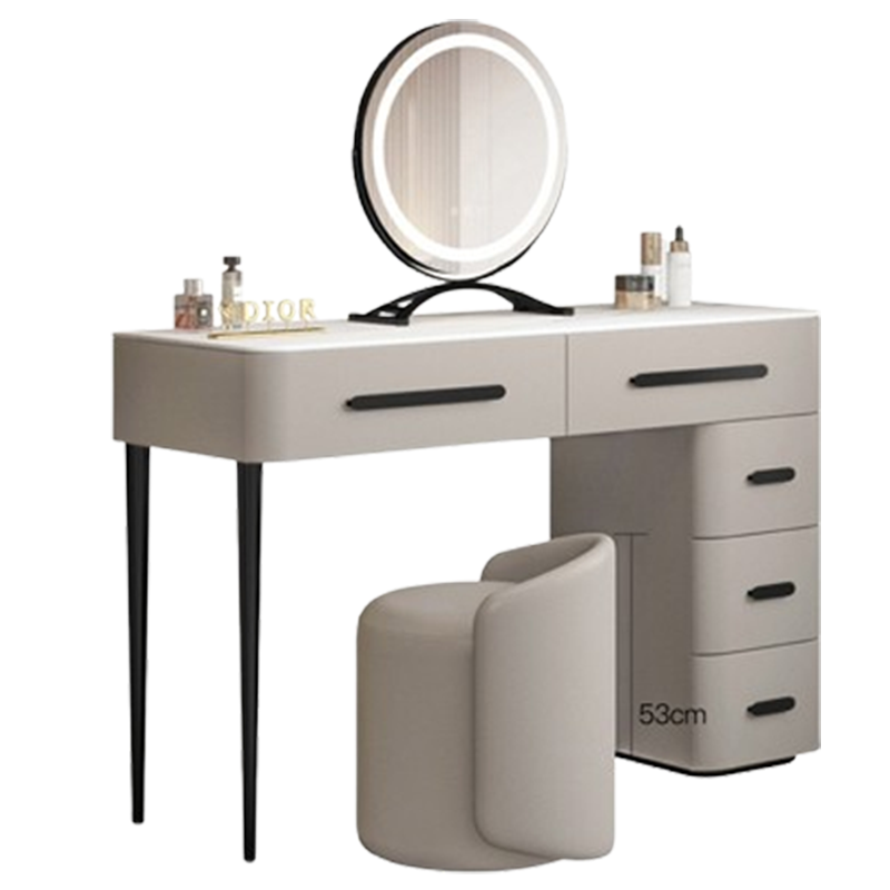 邦可臣现代简约岩板梳妆台轻奢家用卧室高级化妆桌收纳柜一体化妆台