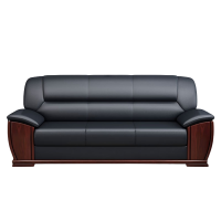 东杉东杉 办公沙发 黑色商务沙发 三人位