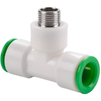 云型巨PPR快接快插外丝三通 PPR管配件 塑料管配件 20*1/2 单位:个