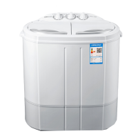 奥克斯(AUX)洗脱4.2公斤家用双桶缸半自动婴儿童内衣裤小型迷你洗衣机_透明蓝