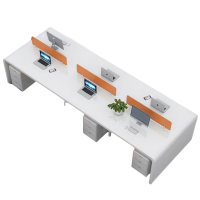 华立伟办公桌六人位+柜套