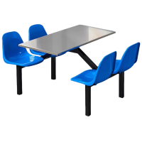 宜掌柜 连体餐桌椅 四人位 套