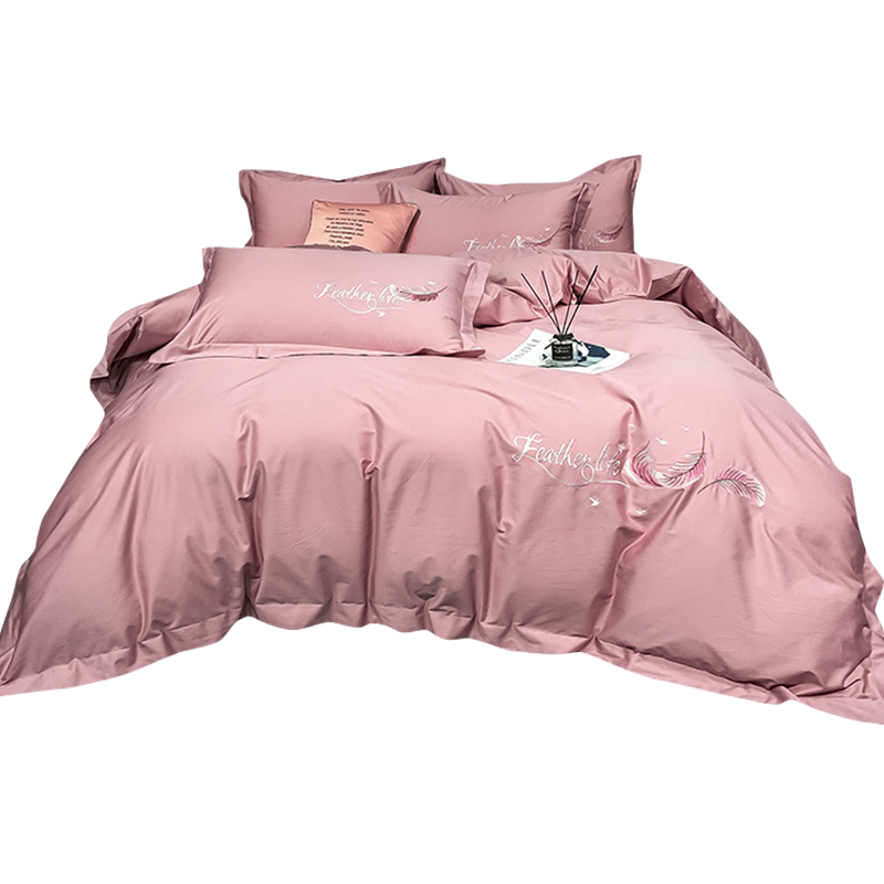 婵思飞羽长绒棉刺绣四件套