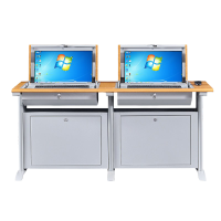 腾焱翻转电脑桌双人张