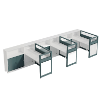 豫龙都屏风办公桌三人张