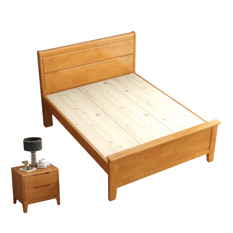 铭思达实木床1.8米含床头柜套