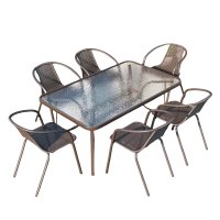 荺炬一桌六椅户外桌椅1.2m套