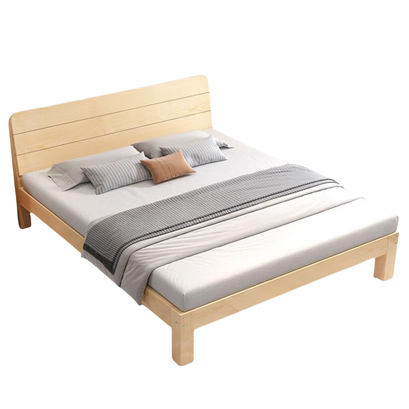 铭思达实木床1.35米含床垫套