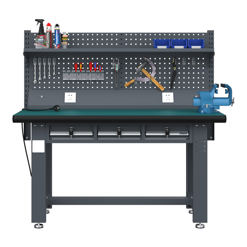 尔迈 重型工作台 操作台商用工厂车间钳工台架防静电桌子1.5米BS款