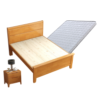 铭思达实木床1.5米含床垫床头柜套