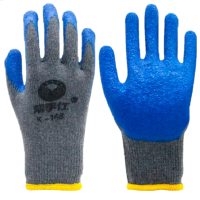 帮手仕 挂胶手套劳保工业耐磨劳动透气浸胶涂皱纹掌防滑胶皮工作 K168(12双)