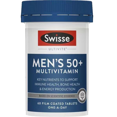 Swisse 中老年男性复合维生素片剂 60片 1瓶 男士50+/50岁以上营养补充增强免疫 澳洲进口