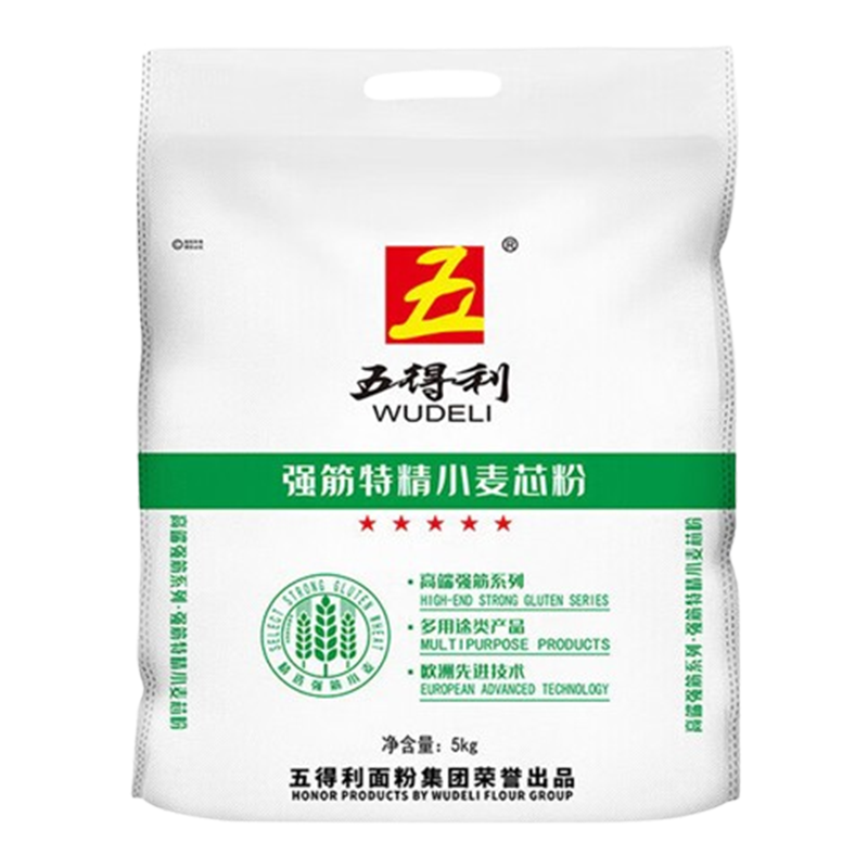 五得利面粉家用烘焙通用优质面粉强筋特精小麦粉5KG