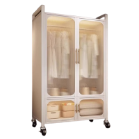 芊怡(QIANYI)铁艺简易衣柜家用卧室钢制收纳柜子出租房用儿童宝宝收纳铁皮衣橱