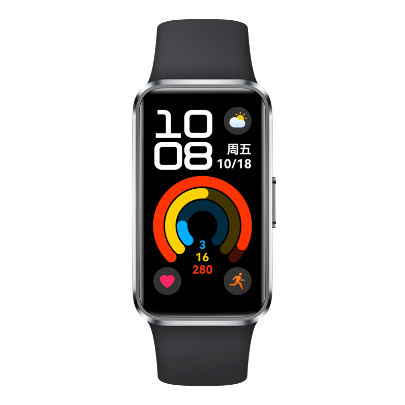 华为/HUAWEI 手环10 NFC版 羽砂黑 智能手环专业睡眠分析情绪健康铝合金机身心率监测运动手环支持NFC手环9升级
