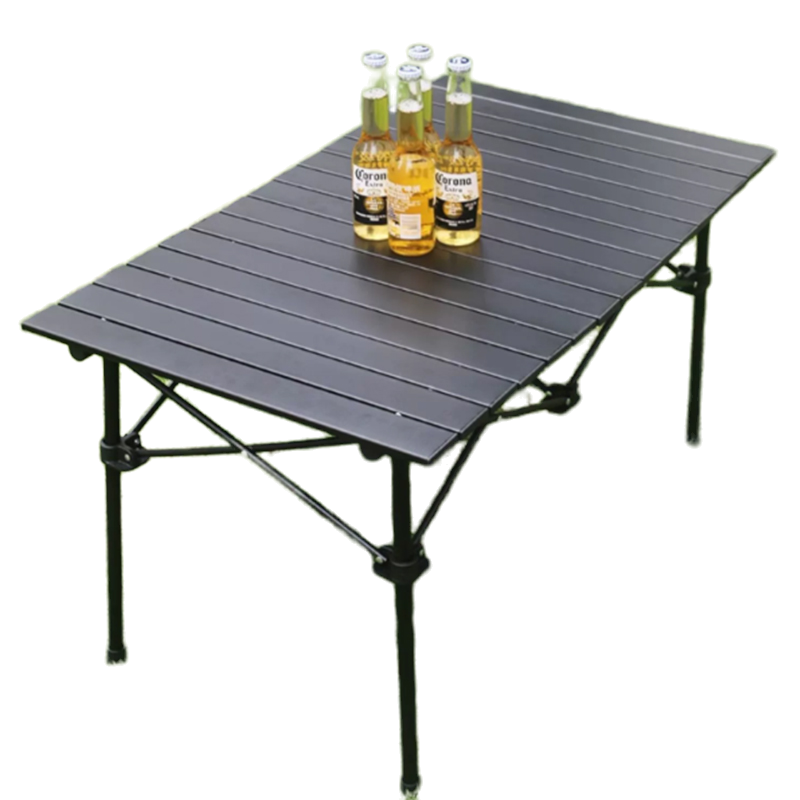 洛得兰德折叠蛋卷桌碳钢蛋卷桌露营桌子野餐桌椅便携式露营野炊装备 黑色 LD-JZ501