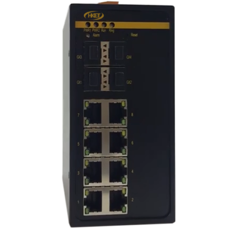 华科亿通HKET 8+2G端口二层网管型卡轨式交换机 HKET 3000-2S6TSC40