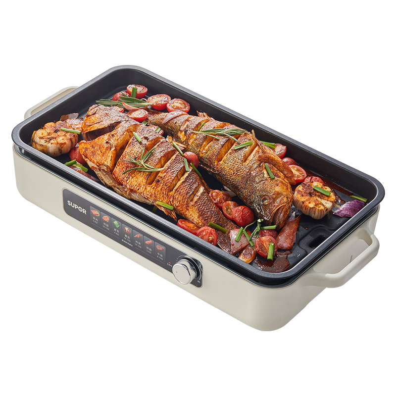 苏泊尔(SUPOR)烤肉锅电烤盘 家用电烧烤炉 电烤炉 多功能锅 烤串烤肉一体 不沾烤串机可拆烧烤炉GJ4525P812