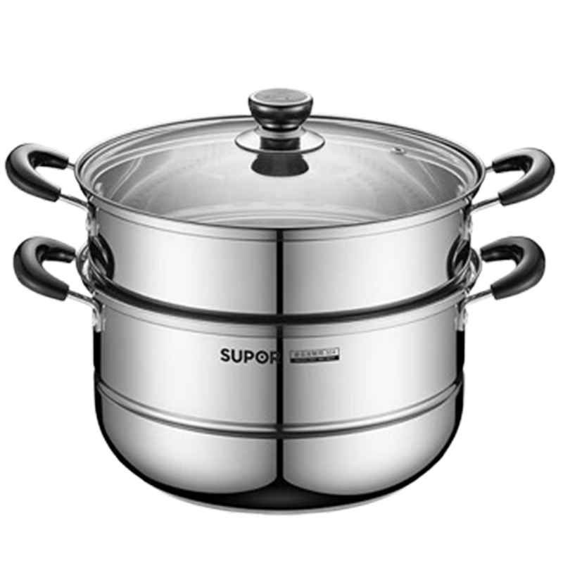 苏泊尔蒸锅28cm304不锈钢双层复底燃气电磁炉通用SZ28B5