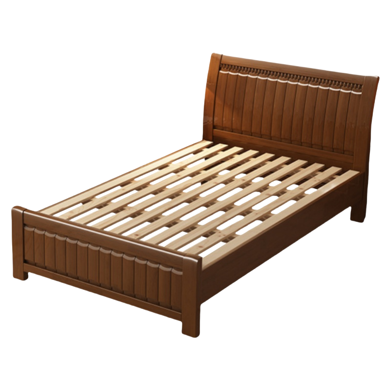 乐琪艺 实木单人床 胡桃色 2000*900*960mm 张