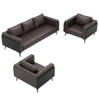 华立伟牛皮办公沙发