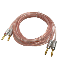 册视纯铜发烧HiFi音箱功放插线4mm金银铝壳香蕉插头线2米条