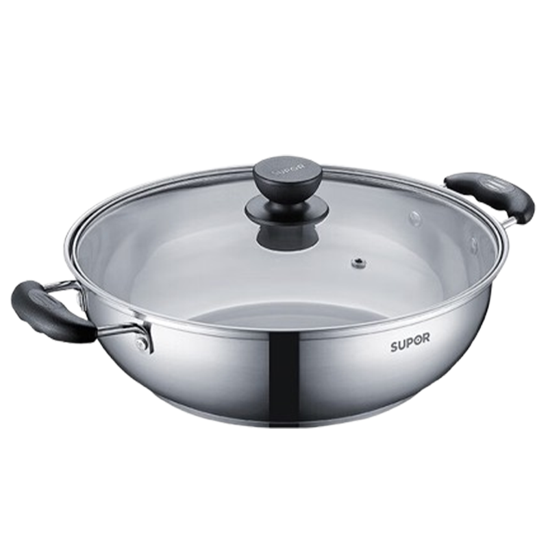 苏泊尔火锅30cm时尚304不锈钢复底火锅ET30BS01