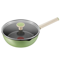 苏泊尔煎锅26cm平底不粘锅轻量火红点橄榄绿EJ26QLP02-G
