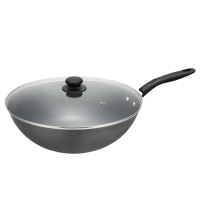 苏泊尔炒锅34cm精铁臻火蜂窝铁锅家用带锅盖VC34RF02