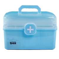 麒霁 收纳医药箱 大号 天蓝色 XY001