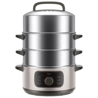 美的电蒸锅18.5L电煮锅电火锅不锈钢蒸笼三层机械款ZGC2801