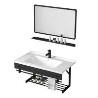 古达陶瓷挂墙式洗手盆柜组合壁挂洗脸盆不锈钢支架型卫生间洗手盆