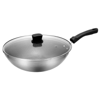 苏泊尔炒锅30cm不锈钢蜂窝防粘锅炒菜锅CC30JA19