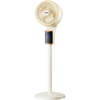 先科空气循环扇电风扇家用落地扇大风力小型立式台式宿舍电扇_白色智能语音遥控款3D上下左右自动摇头延长线