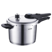 苏泊尔高压锅6L燃气304不锈钢高压锅通用大号家用蓝眼款YW22L1