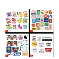 卡通ins风文字涂鸦贴纸紫色only+可爱网红+chill+方HAVE 100张/ 包