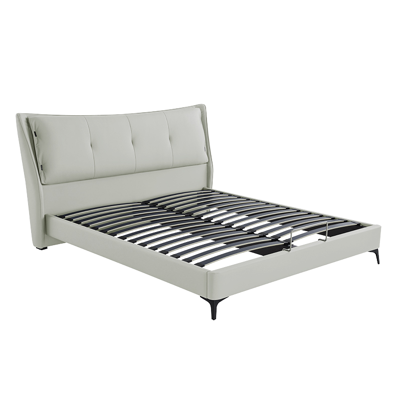 喜临门现代北欧风格靠背头层牛皮真皮床主卧室家具 夏洛s软床(排骨架款)+光年护脊3.0床垫