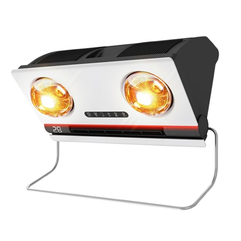 志高(CHIGO)浴霸灯暖风暖照明一体壁挂式免打孔浴室暖风机带烘干架取暖器_直吹烘干架-银泡漏保-旋钮开关