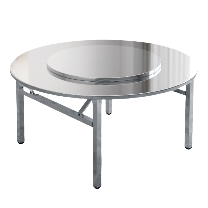 铭思达不锈钢餐桌1.6米含转盘套