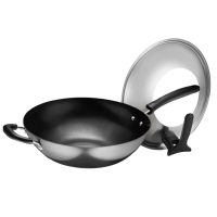 苏泊尔炒锅32cm生铁铸铁真不锈炒菜锅可立盖FC32Z9