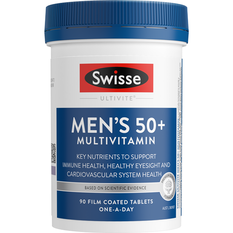 Swisse 中老年男性复合维生素片剂 90片 1瓶 男士50+/50岁以上营养补充增强免疫 澳洲进口