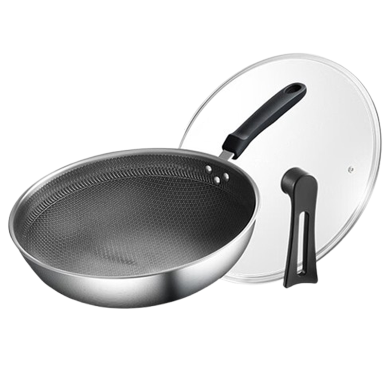 苏泊尔炒锅30cm不锈钢蜂窝不易粘炒菜锅EC30JKC01