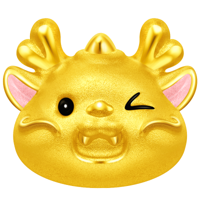 周大福 SOINLOVE萌宠小金龙足金小奶龙吊坠黄金转运珠 VR1230