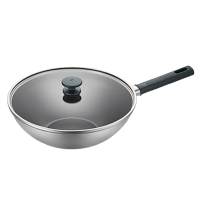 双立人炒锅30cm有钛无氟涂层外壁抗黄不锈钢炒菜锅1032807
